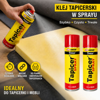 KLEJ TAPICER TAPICERSKI DO PIANKI, GĄBKI, TKANIN 